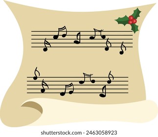 Klassisches Papier mit Weihnachtsmusiken Noten