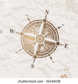 Vintage paper with compass rose