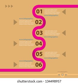 Vintage paper Design template / can be used for infographics / numbered banners / horizontal cutout lines / graphic or website layout vector