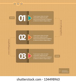 Vintage paper Design template / can be used for infographics / numbered banners / horizontal cutout lines / graphic or website layout vector
