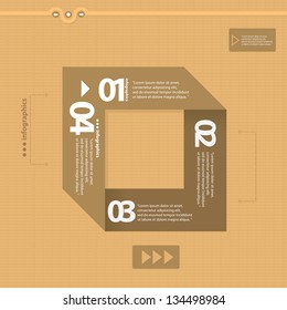 Vintage paper Design template / can be used for infographics / numbered banners / horizontal cutout lines / graphic or website layout vector
