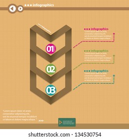 Vintage paper Design template / can be used for infographics / numbered banners / horizontal cutout lines / graphic or website layout vector