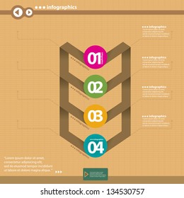 Vintage paper Design template / can be used for infographics / numbered banners / horizontal cutout lines / graphic or website layout vector