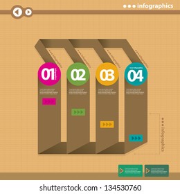 Vintage paper Design template / can be used for infographics / numbered banners / horizontal cutout lines / graphic or website layout vector