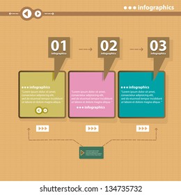 Vintage paper Design template / can be used for infographics / numbered banners / horizontal cutout lines / graphic or website layout vector
