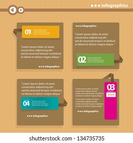 Vintage paper Design template / can be used for infographics / numbered banners / horizontal cutout lines / graphic or website layout vector