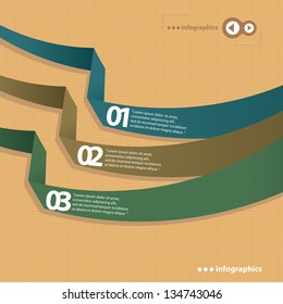 Vintage paper Design template / can be used for infographics / numbered banners / horizontal cutout lines / graphic or website layout vector