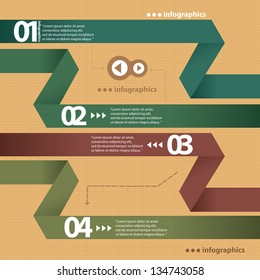 Vintage paper Design template / can be used for infographics / numbered banners / horizontal cutout lines / graphic or website layout vector