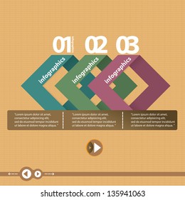 Vintage paper Design template / can be used for infographics / numbered banners / horizontal cutout lines / graphic or website layout vector