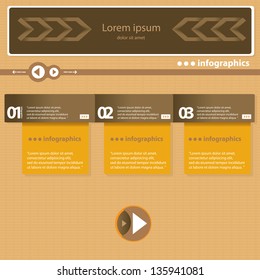 Vintage paper Design template / can be used for infographics / numbered banners / horizontal cutout lines / graphic or website layout vector