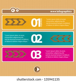 Vintage paper Design template / can be used for infographics / numbered banners / horizontal cutout lines / graphic or website layout vector