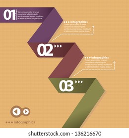 Vintage paper Design template / can be used for infographics / numbered banners / horizontal cutout lines / graphic or website layout vector