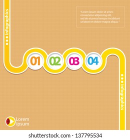 Vintage paper Design template / can be used for infographics / numbered banners / horizontal cutout lines / graphic or website layout vector