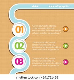 Vintage paper Design template / can be used for infographics / numbered banners / horizontal cutout lines / graphic or website layout vector