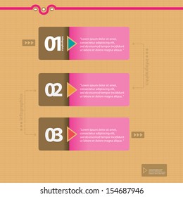 Vintage paper Design template / can be used for infographics / numbered banners / horizontal cutout lines / graphic or website layout vector