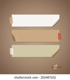 Vintage paper designs (note paper). Vector illustration.