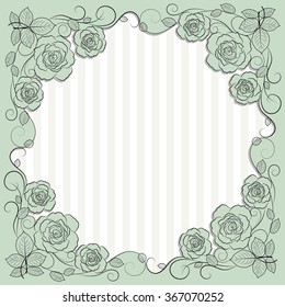 Vintage paper frame with floral pattern for use in your design.