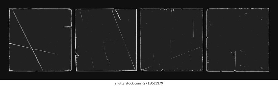 colección de textura grunge de borde desgastado viejo de la superposición del marco de papel de Antiguas. Conjunto de superposición perfecto para portada de álbum retro, discos de vinilo antiguos, diseño de póster angustiado con efecto envejecido auténtico.