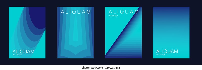 Vintage Paper Gradient Texture. Light Stylish Luxury Flyer. Business Background. Fluid Minimal Designs. Abstract Vector Template. Geometric Liquid Texture. Classic Blue and Indigo