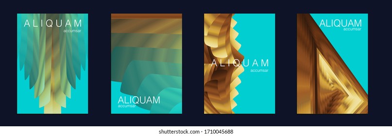 Vintage Paper Gradient Texture. Light Stylish Luxury Flyer. Golden Liquid Texture. Fluid Minimal Designs. Abstract Metal Vector Template. Classic Blue, Indigo and Gold Business Cosmic Background.