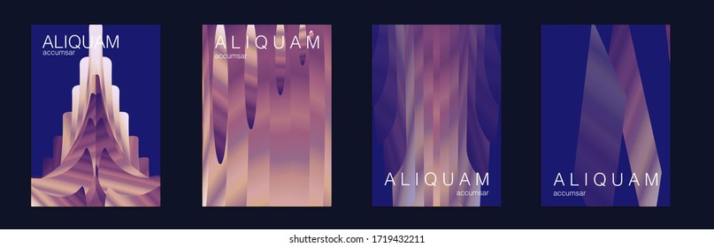 Vintage Paper Gradient Texture. Light Stylish Luxury Flyer. Geometric Liquid Texture. Fluid Minimal Designs. Abstract Vector Template. Indigo and Purple Metallic Business Background.