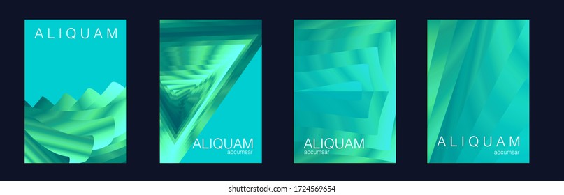 Vintage Paper Gradient Texture. Light Stylish Luxury Flyer. Geometric Liquid Texture. Fluid Minimal Designs. Abstract Vector Template. Business Background. Classic Blue, Indigo and Green Metallic