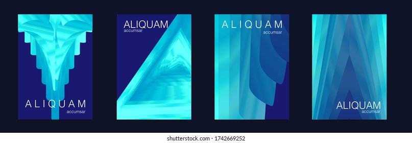 Vintage Paper Gradient Texture. Light and Stylish Luxury Flyer. Liquid Metal Splash Cover. Business Cosmic Background. Fluid Minimal Design. Metal Foil Label. Classic Blue and Indigo