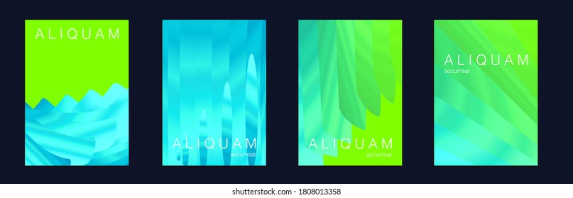 Vintage Paper Gradient Texture. Light and Stylish Luxury Flyer. Business Cosmic Background. Liquid Metal Splash Cover. Green and Aqua Menthe Fluid Minimal Design. Metal Foil Label.