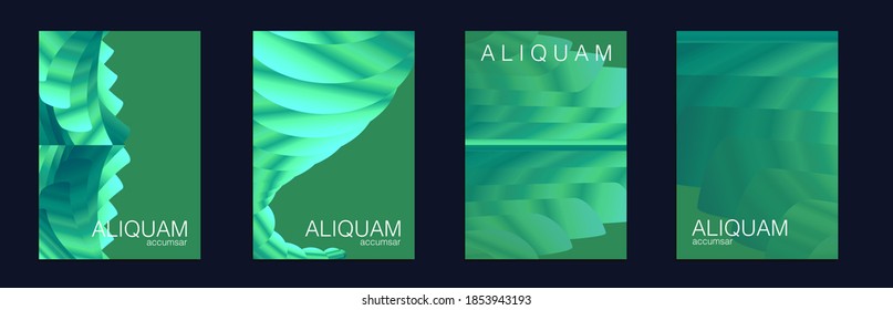 Vintage Paper Gradient Texture. Light Stylish Luxury Flyer. Geometric Liquid Texture. Green and Aqua Menthe Metallic Fluid Minimal Designs. Abstract Vector Template. Business Background.