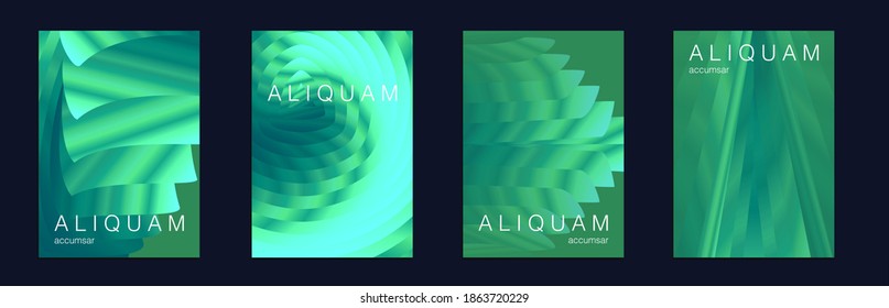 Vintage Paper Gradient Texture. Light Stylish Luxury Flyer. Green and Aqua Menthe Metallic Business Background. Geometric Liquid Texture. Fluid Minimal Designs. Abstract Vector Template.