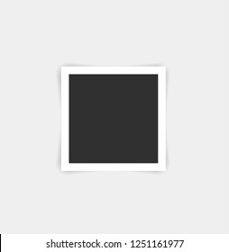 Vintage paper hoto frame. Isolated mockup with realistic shadow.