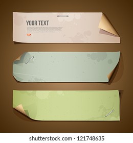 Vintage paper Long collections, vector illustration