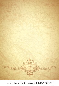 Vintage Paper With Monogram In Beige, Copyspace
