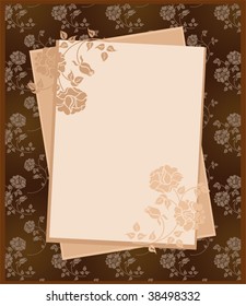 vintage paper over floral background