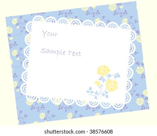 vintage paper over floral background