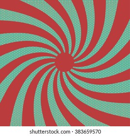 Vintage paper with psychedelic effect, retro rays background. Vector layout. Abstract sun