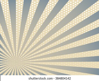 Vintage paper with psychedelic effect, retro rays background. Vector layout. Abstract sun