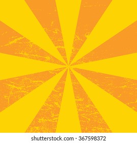 Vintage paper, retro rays background, scratched texture. Vector layout