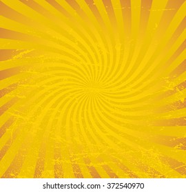 Vintage paper, retro rays background, scratched texture. Vector layout