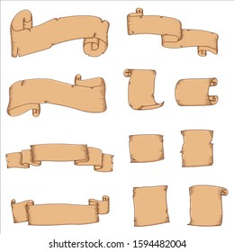 Vintage paper and ribbon hand draw vector