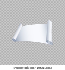Vintage paper scroll on transparent background. Vector illustration