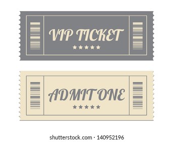 vintage paper tickets with special design