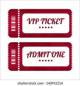 vintage paper tickets with special design