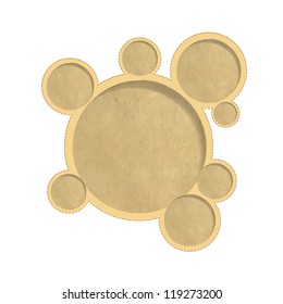 Vintage Paper Web Design Bubbles With Gradient Mesh, Vector Illustration