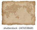 Vintage paper world map background