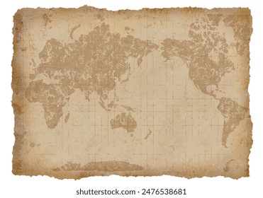 Vintage paper world map background