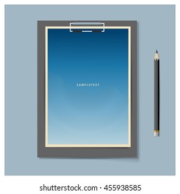 Vintage papers with blue background, ready for your message. Vector illustration.