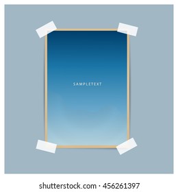 Vintage papers with blue background, ready for your message. Vector illustration.