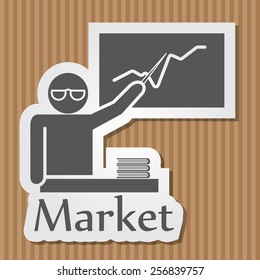 Vintage paper-style vector blue colored illustration of Dollar and Euro signs