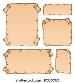 Vintage parchments collection 2 - vector illustration.